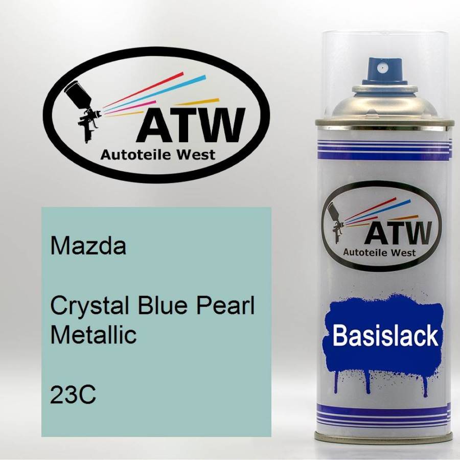 Mazda, Crystal Blue Pearl Metallic, 23C: 400ml Sprühdose, von ATW Autoteile West.